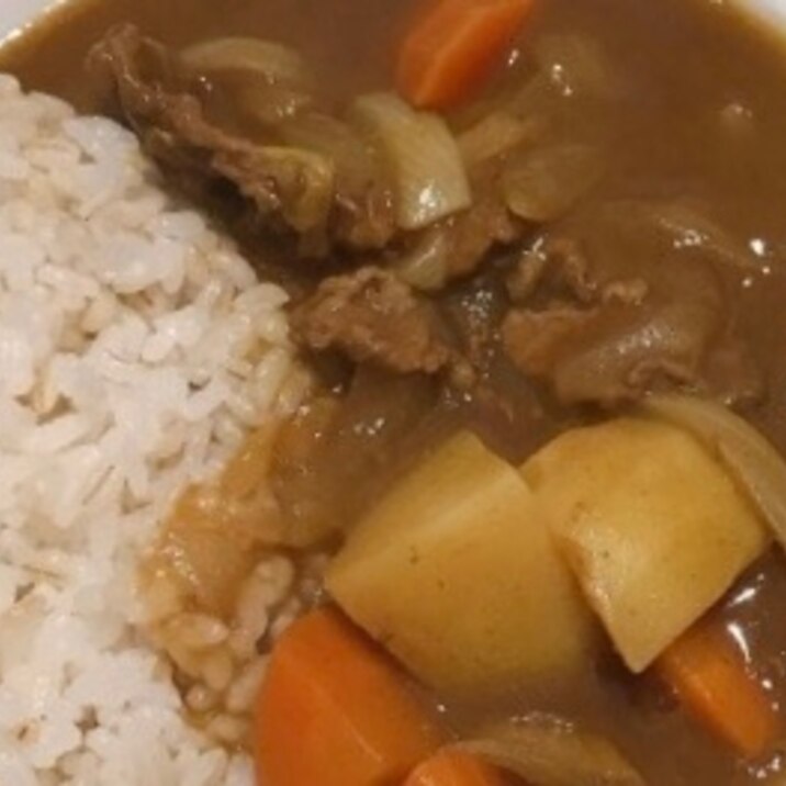 牛こま切れ肉のカレー